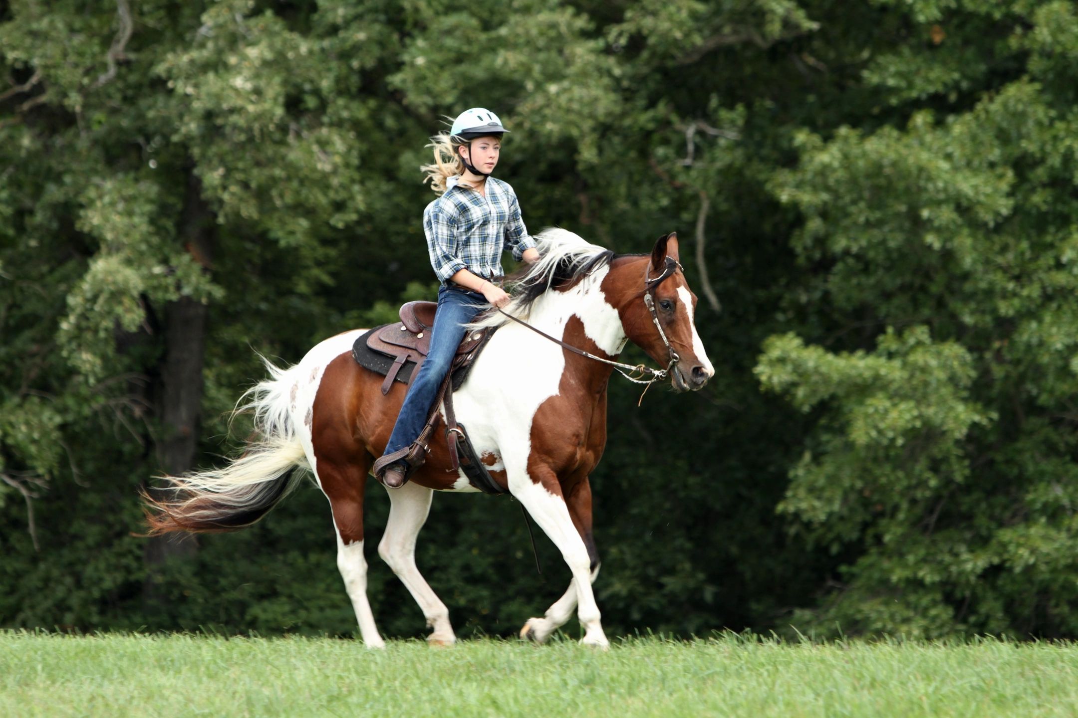 Women riding horse